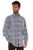 Scully Mens Corduroy Plaid Blue 100% Cotton L/S Shirt