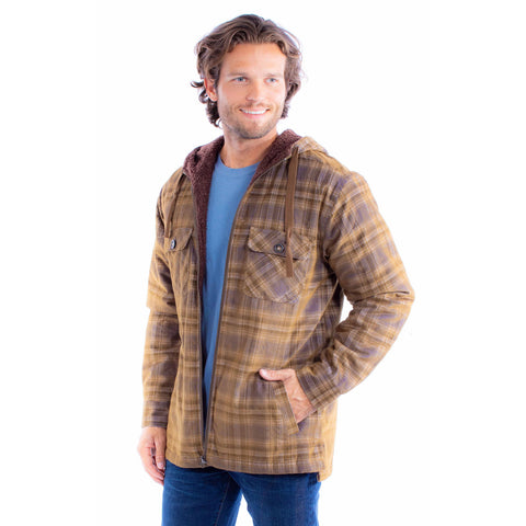 Scully Mens Sherpa Corduroy Navy/Brown 100% Cotton Hoodie