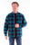 Scully Mens Basketweave Buffalo Check Black/Turquoise 100% Cotton Cotton Jacket