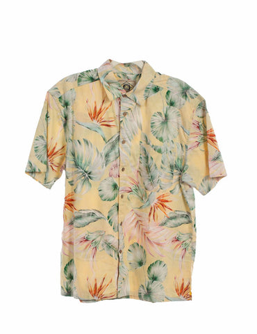 Scully Mens Vibrant Floral Yellow 100% Cotton S/S Shirt