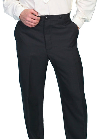 Scully Mens Wahmaker Special Occasion Button Fly Pants Black Poly Blend