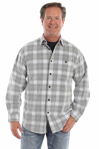 Scully Mens Yarn Dyed Cord Black/White 100% Cotton L/S Shirt