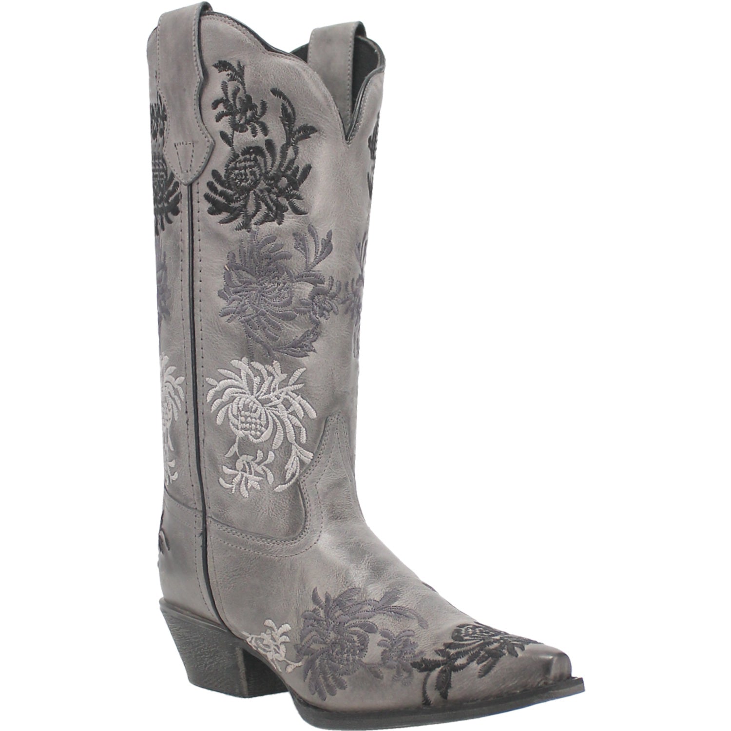 Laredo Womens Sylvan Grey Leather Cowboy Boots 9 M The Western Company