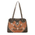 American West Womens Desert Wildflower 13in Natural Tan Leather Handbag Bag