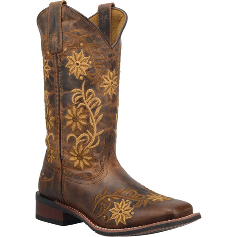Laredo Womens Brown Secret Garden 11in Floral Cowboy Boots Leather 10 M