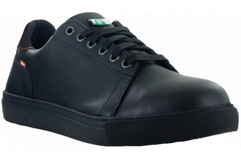 Mellow Walk Mens Owen EH PR Black Leather Skate Inspired Work Shoes
