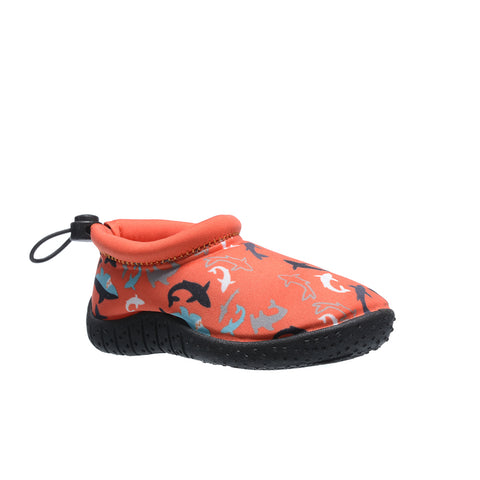 Aquasock Toddler Unisex Slip On Shark Orange Mesh Water Shoes