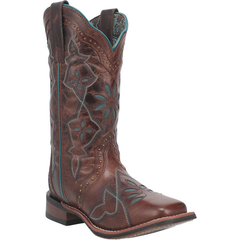Laredo Womens Gillyann Dark Brown Leather Cowboy Boots