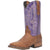 Laredo Womens Mara Tan/Purple Leather Cowboy Boots 7.5 M
