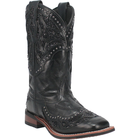 Laredo Womens Eternity Black Leather Cowboy Boots