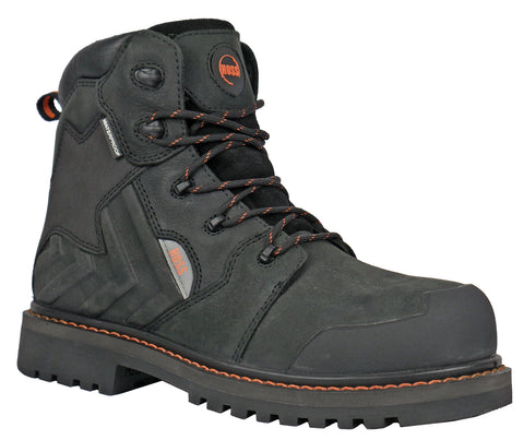 Hoss Boots Mens Black Leather 6in Bronc CT Work Boots 9.5 6E