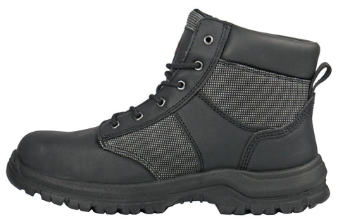 Hoss Boots Mens Carter Black Leather/Nylon Full-Grain Work Boots