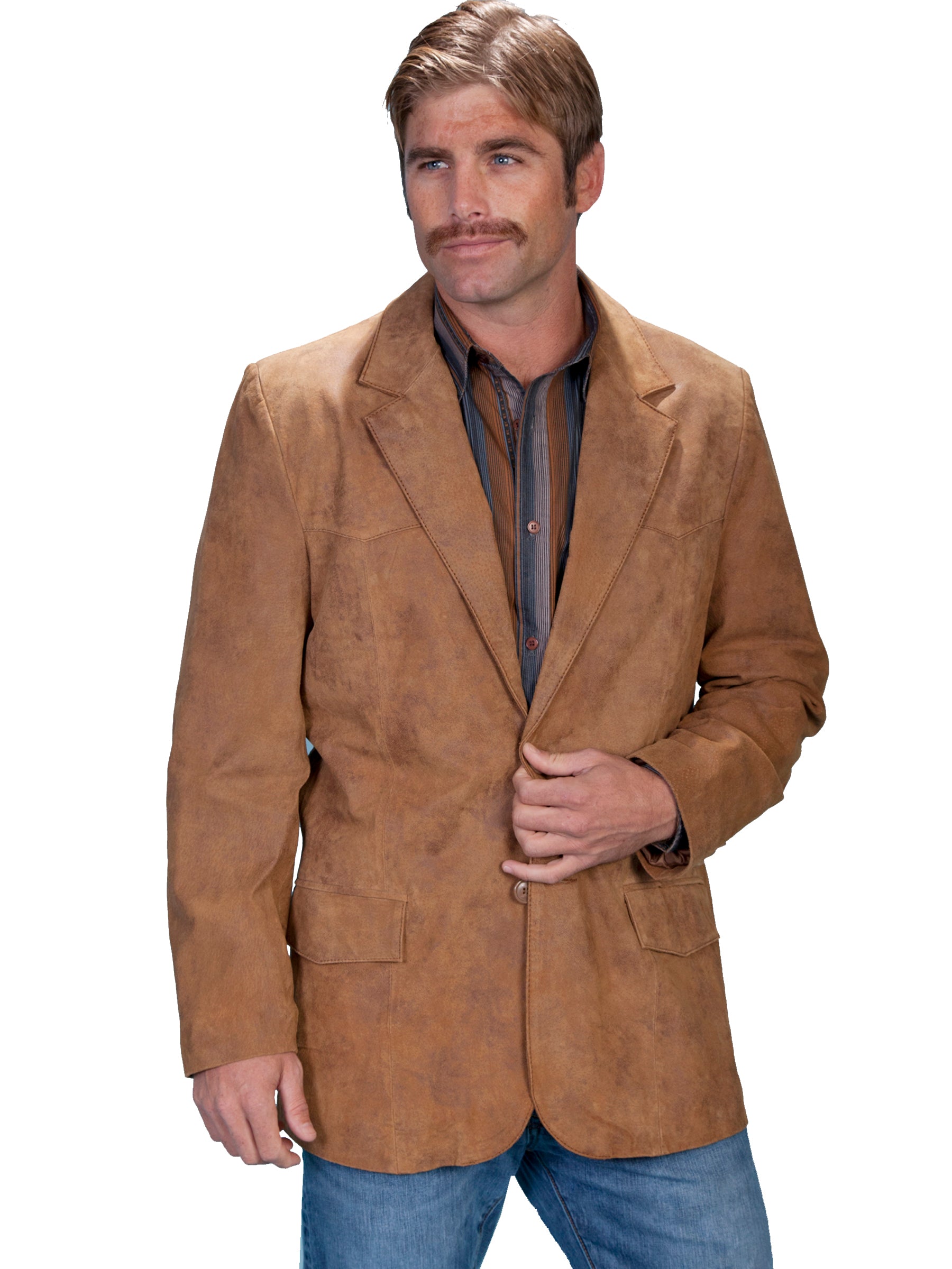 thumbnail image 2 of Scully Black Button Front Men's Blazer With Floral Embroidery - Western Style Formal Jacket P-733 2 of 13