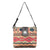 American West Womens Santa Fe Tapestry Multi-Color Leather Zip Top Handbag Bag