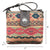 American West Womens Santa Fe Tapestry Multi-Color Leather Zip Top Handbag Bag