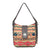 American West Womens Santa Fe Tapestry CC Multi-Color Leather Handbag Bag