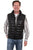 Scully Mens Black Leather Ribbed Vest L