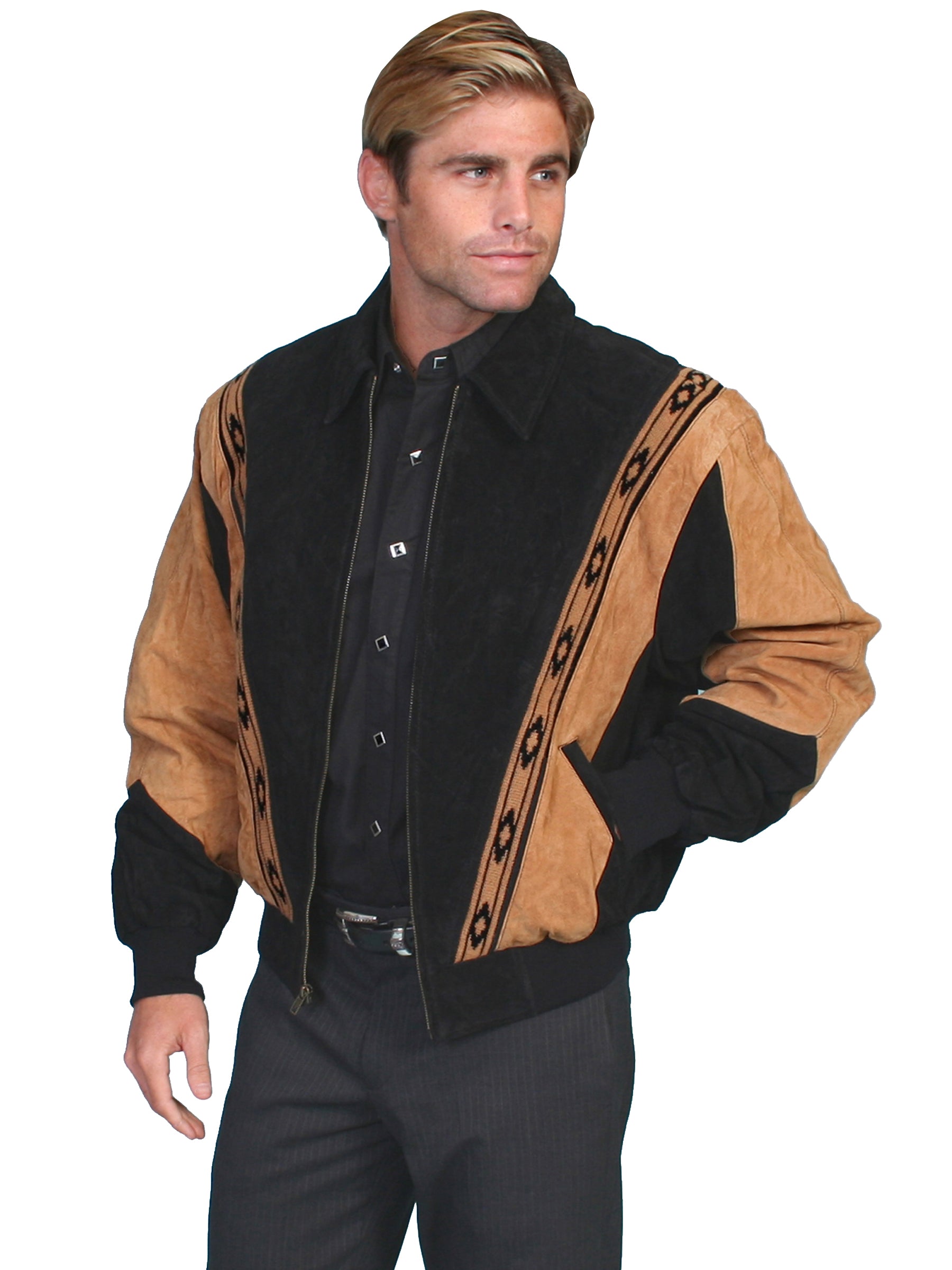 Scully Leather Mens Western Boar Suede Rodeo Jacket Black – The