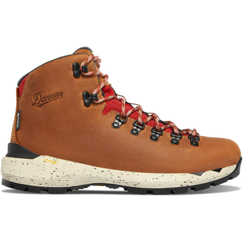 Danner Womens Mountain 600 EVO GTX Mocha Brown/Rhodo Red Leather Hiking Boots