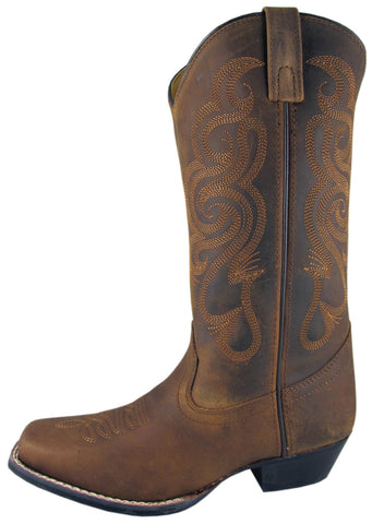 Smoky Mountain Boots Womens Lariat Brown Oil Leather Western Square Toe 7 M