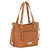 American West Womens Harvest Moon 11in Zip Natural Tan Leather Handbag Bag