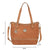 American West Womens Harvest Moon 11in Zip Natural Tan Leather Handbag Bag