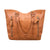 American West Womens Harvest Moon Natural Tan Leather Shoulder Tote Bag