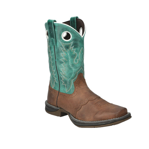 Smoky Mountain Boots Womens Prairie Brown Oil/Turquoise Leather Cowboy Boots 8 M