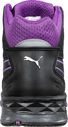 Puma Safety Womens Stepper 2.0 Mid ASTM EH Black/Purple Mesh Work Boots 8 M