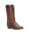 Abilene Boots Mens 12in Round Toe Antiqued Brown Bison Leather Cowboy Boots