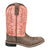 Smoky Mountain Boots Womens Rustic Rider Brown/Coral Leather Cowboy Boots