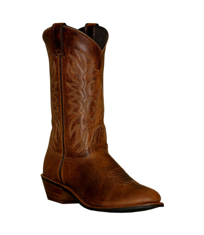 Abilene Boots Mens 12in Textured Round Toe Brown Cowhide Cowboy Boots 9.5 D