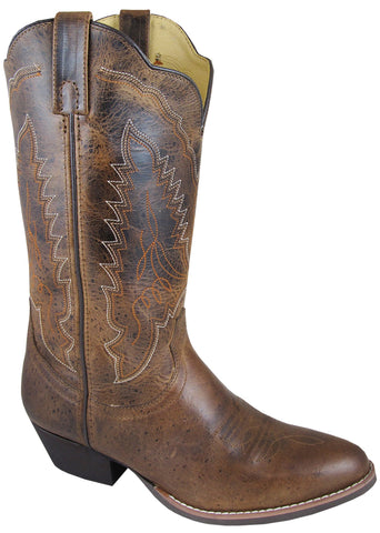Smoky Mountain Boots Womens Amelia Brown Distress Leather 12in Western 7.5 W