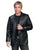 Scully Leather Mens Black Lambskin Ostrich Trim Western Blazer