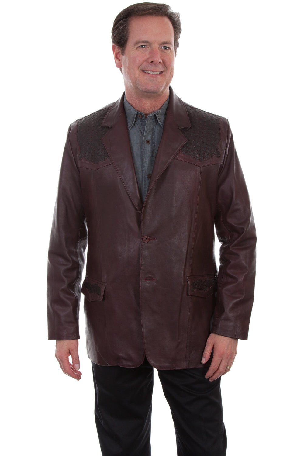 L.B Men's Real Waxed Lambskin Leather Safari Jacket – Tan, Hip Length