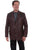 Scully Leather Mens Black Cherry Lambskin Ostrich Trim Western Blazer 42