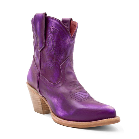 Ferrini Womens Pixie J-Toe Purple Leather Cowboy Boots 7.5 B