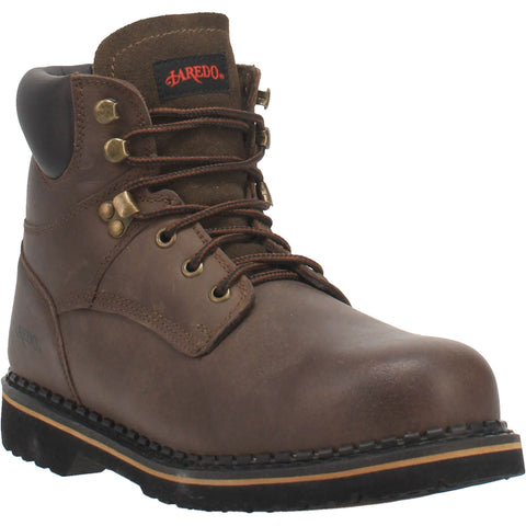 Laredo Mens Hub & Tack Steel Toe Work Boots Leather Brown