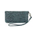 American West Womens Hand Tooled Denim Blue Leather Zip Around Wallet