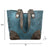 American West Womens Annies Secret Collection Zip Denim Blue Leather Tote Bag