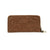 American West Womens Hand Tooled Medium Brown Leather Zip Around Wallet