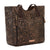 American West Womens Annies Secret Collection Zip Charcoal Leather Tote Bag