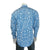 Rockmount Mens Bison Bandana Blue Cotton Blend L/S Shirt