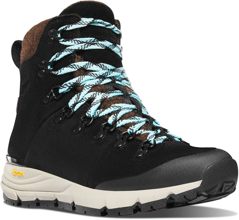 Danner Womens Arctic 600 Side-Zip 7in 200G Black/Spark Blue Suede Hiking Boots