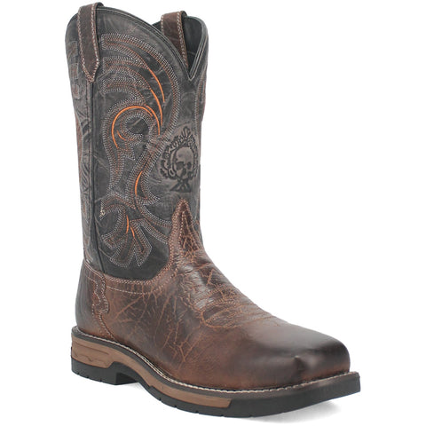 Laredo Mens Hawke Soft Toe Brown/Black Leather Work Boots