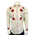 Rockmount Mens Crochet Rose Floral Khaki 100% Cotton L/S Shirt