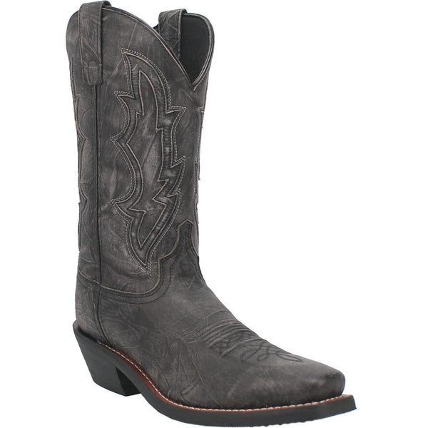 Laredo Men's Trucker Boots - Round Toe Black Leather Boots (US Sizes)