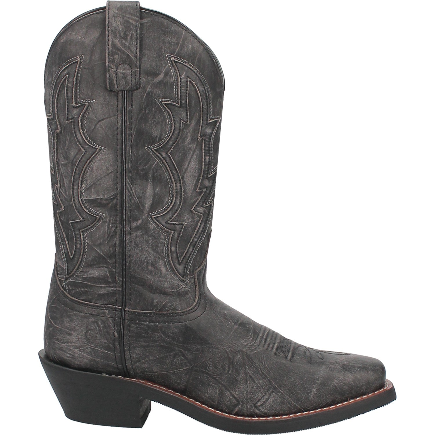 Laredo Men's Trucker Boot - Round Toe Black Work Boots, Mid-Calf Height