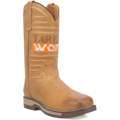 Laredo Mens Workhorse Steel Toe Tan Leather Work Boots