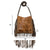 American West Womens Fringed Cowgirl 10in Brindle Hair-On Leather Crossbody Bag